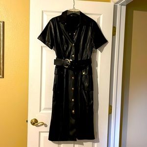Zara black faux leather dress size S
